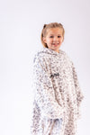 kids personalised leopard oversized hoodie | plush leopard print hoodie for kids | personalised oversized leopard hoodie | embroidered leopard hoodie for children