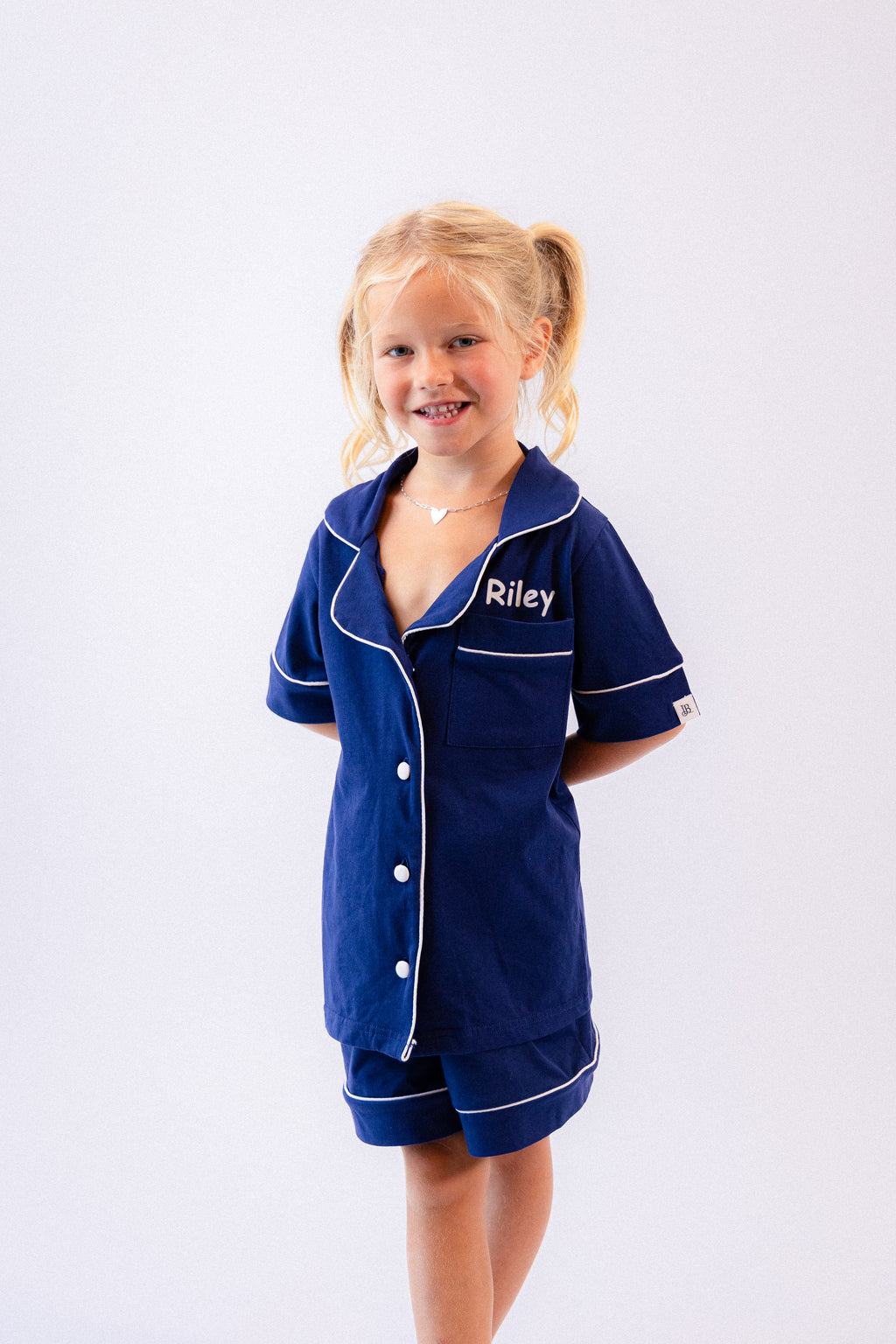 Girls short jersey personalised pyjamas