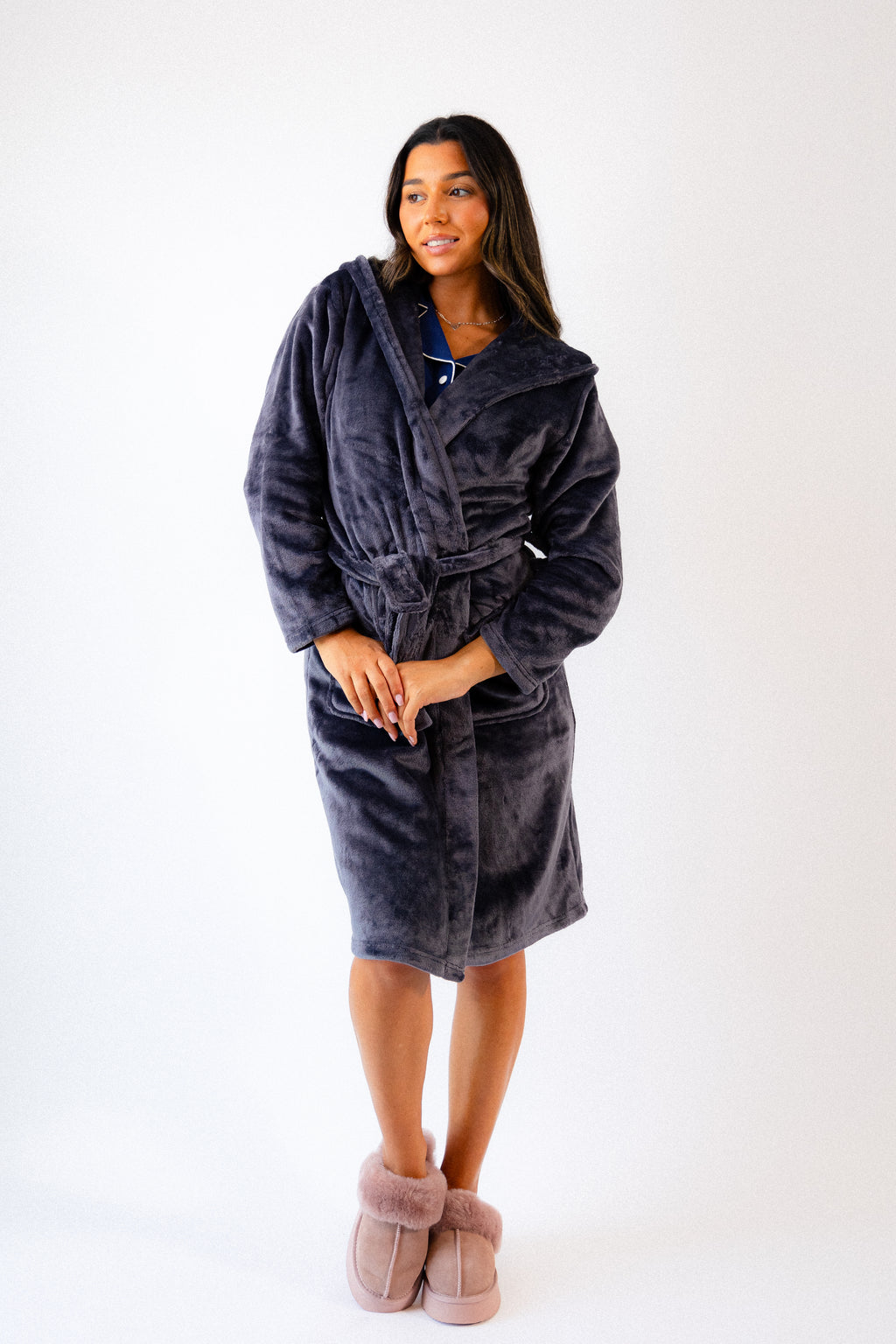 Ladies plush personalised dressing gown