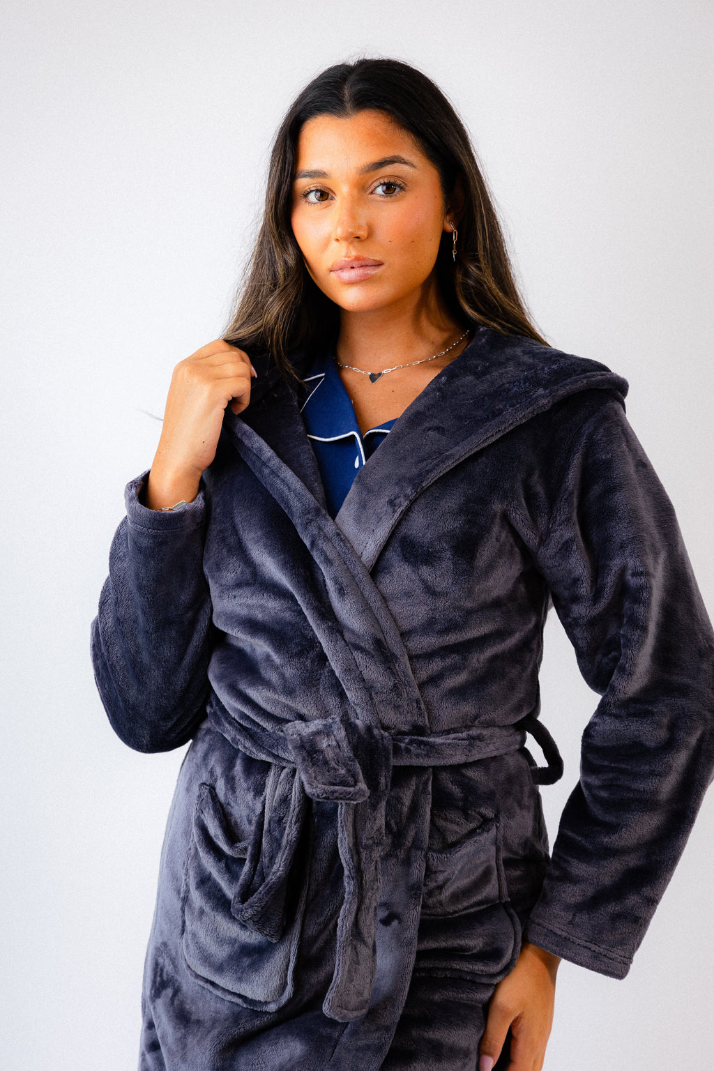 Ladies plush personalised dressing gown
