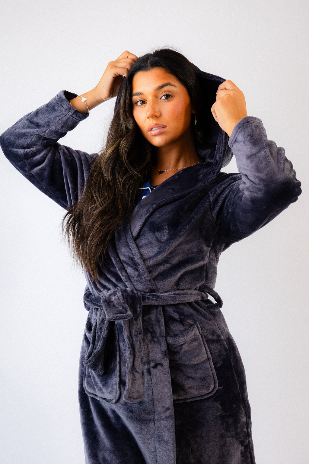 Ladies plush personalised dressing gown
