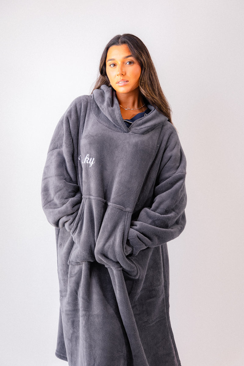 personalised bonded longline oversized hoodie | personalised oversized hoodie for women (change according to colour image)