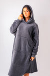 personalised bonded longline oversized hoodie | personalised oversized hoodie for women (change according to colour image)
