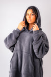 personalised bonded longline oversized hoodie | personalised oversized hoodie for women (change according to colour image)