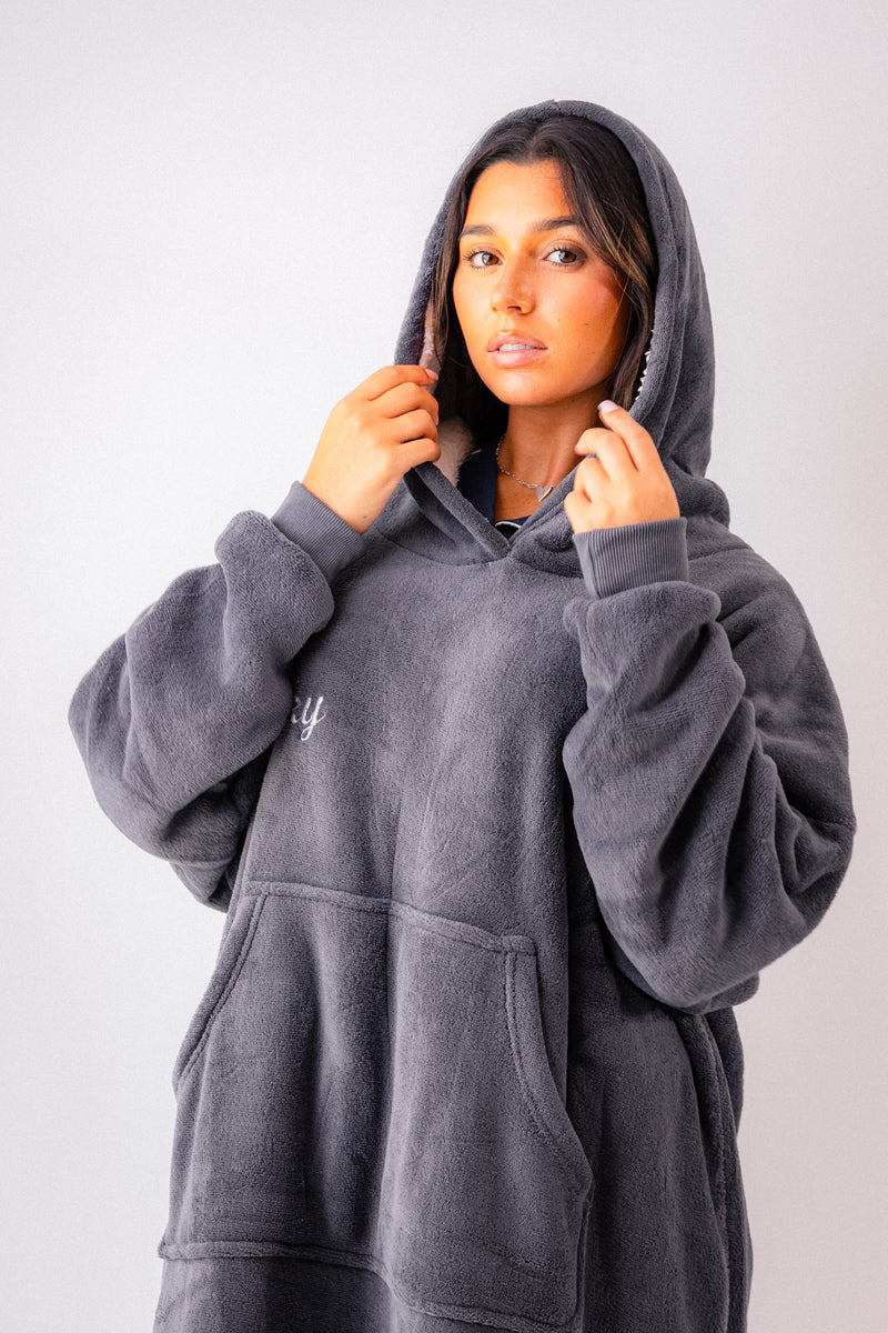 personalised bonded longline oversized hoodie | personalised oversized hoodie for women (change according to colour image)