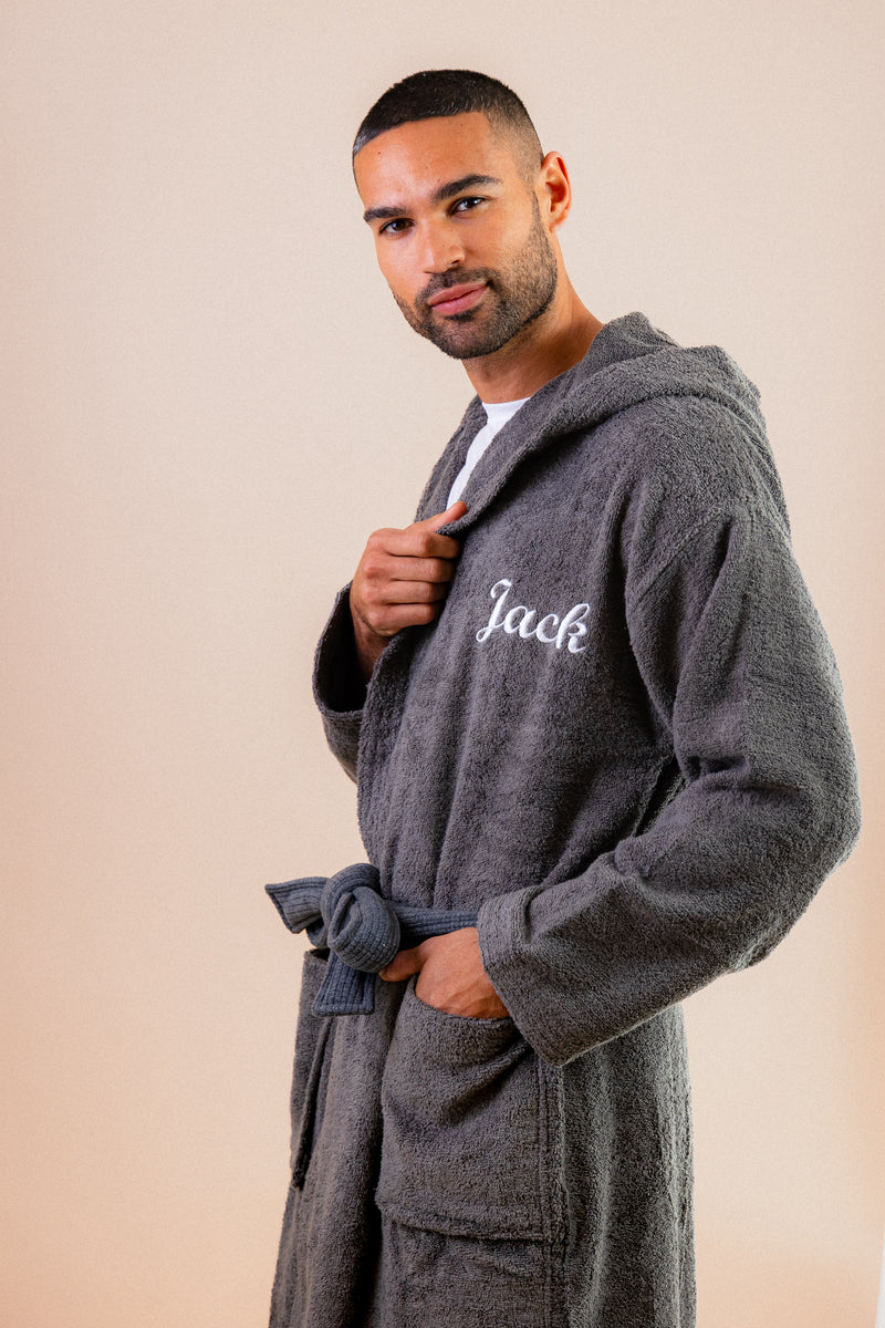 personalised Mr & Mrs Egyptian cotton towelling robes | personalised Mr & Mrs luxury cotton robes white