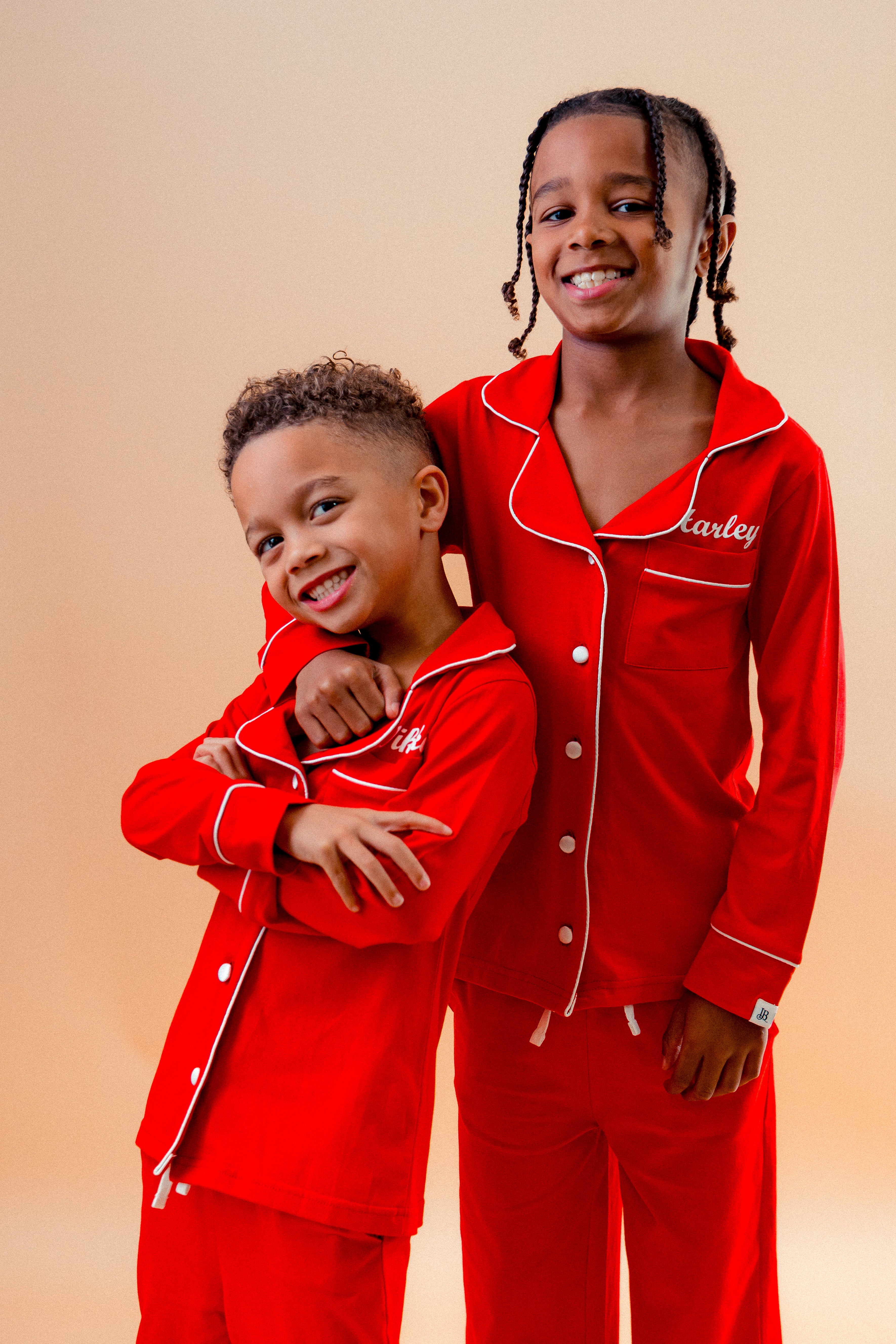 Girls long jersey personalised pyjamas set