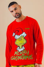 Load image into Gallery viewer, Mens personalised Christmas Grinch pyjamas

