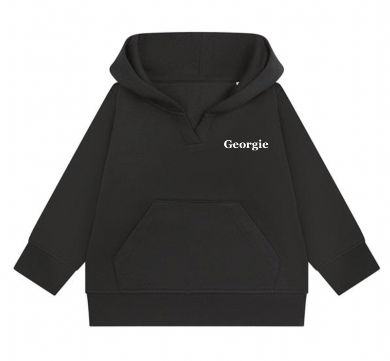 baby personalised sustainable hoodie | personalised baby hoodie | recycled baby hoodie | embroidered baby sustainable hoodie