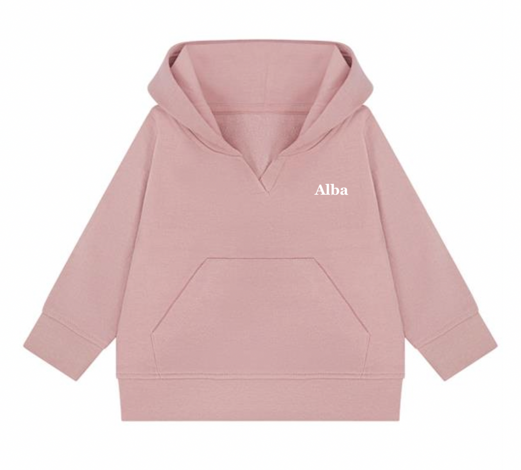baby personalised sustainable hoodie | personalised baby hoodie | recycled baby hoodie | embroidered baby sustainable hoodie