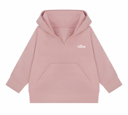 baby personalised sustainable hoodie | personalised baby hoodie | recycled baby hoodie | embroidered baby sustainable hoodie