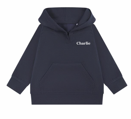 baby personalised sustainable hoodie | personalised baby hoodie | recycled baby hoodie | embroidered baby sustainable hoodie