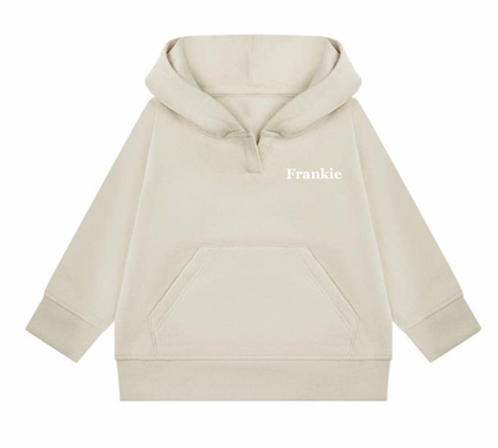 baby personalised sustainable hoodie | personalised baby hoodie | recycled baby hoodie | embroidered baby sustainable hoodie