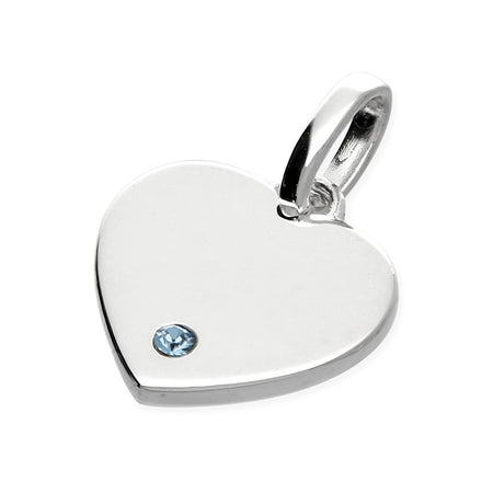 personalised heart birthstone necklace | engraved birthstone heart necklace | sterling silver personalised birthstone necklace | personalised heart pendant with Cubic Zirconia birthstone