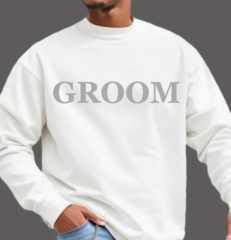 GROOM personalised sweatshirt | personalised groom sweatshirt | men's personalised wedding sweatshirt