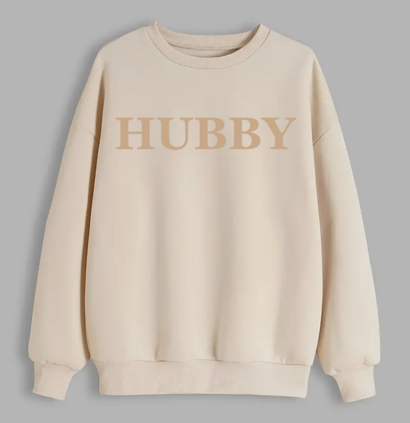HUBBY personalised sweatshirt | personalised groom sweatshirt | personalised men's wedding sweatshirt