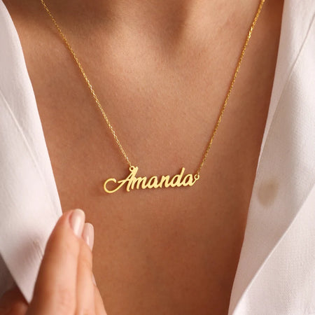 personalised name necklace | custom name necklace for women | sterling silver personalised name necklace | engraved name necklace