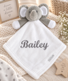 baby personalised elephant comforter | personalised elephant comfort blanket | embroidered elephant comforter for baby | elephant baby comfort toy