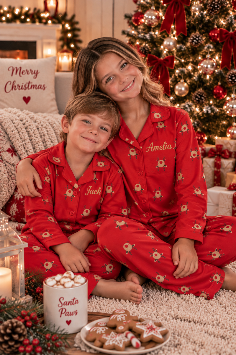 Personalised Family Christmas Rudolph Pyjama Set- Kids