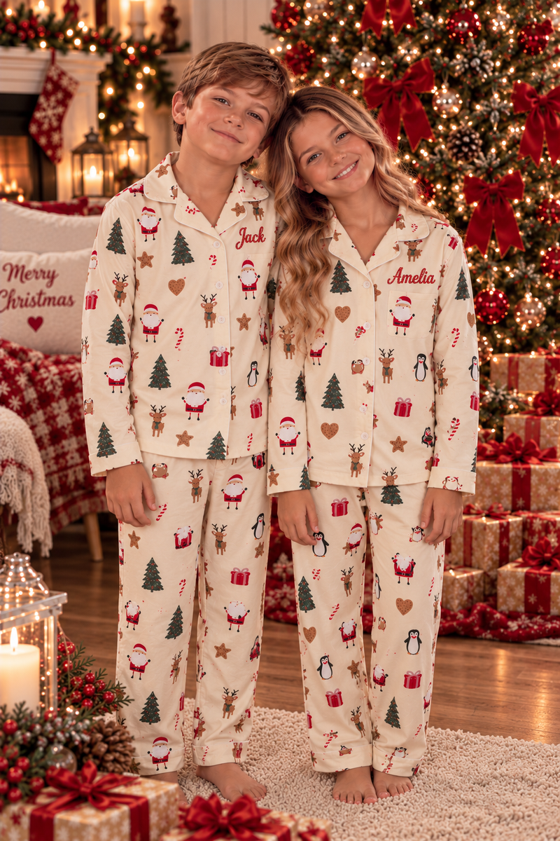 Pre-Order - Personalised Family Christmas Themed Pyjama Set- Kids