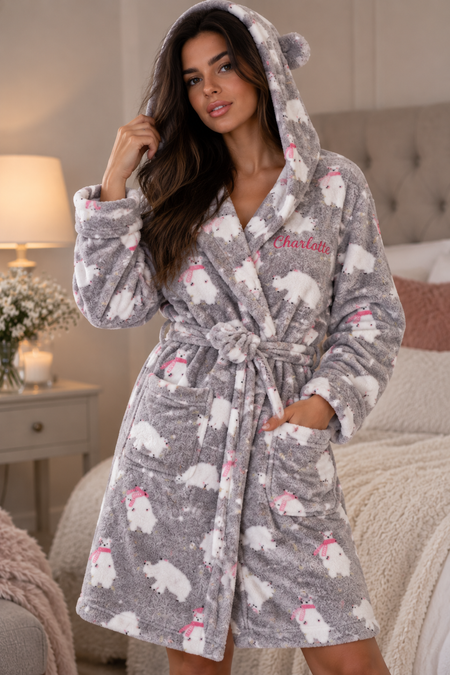 Personalised Hooded Polar Bear Dressing Gown