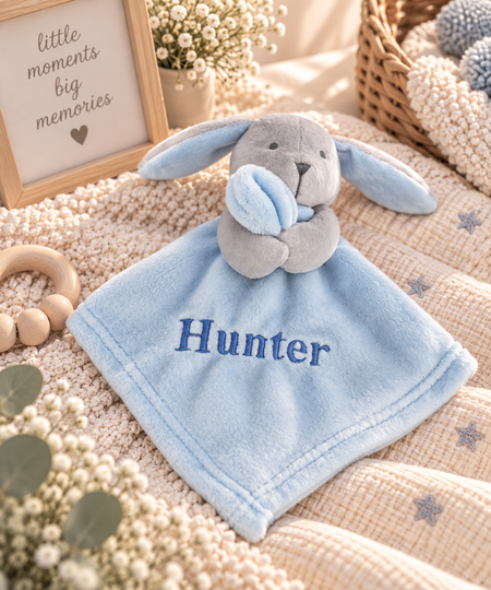 Babys personalised bunny comforters