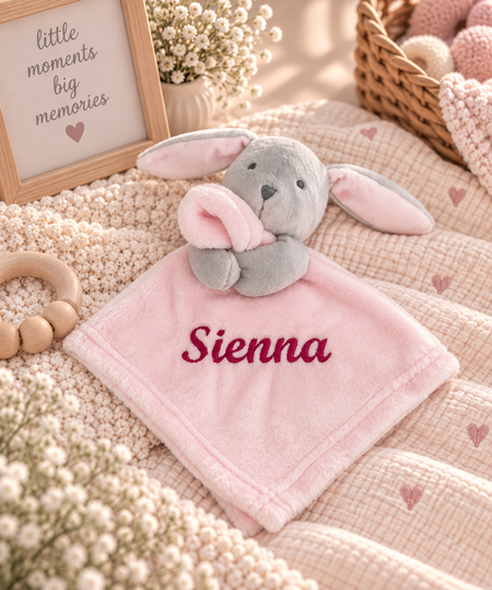 Babys personalised bunny comforters