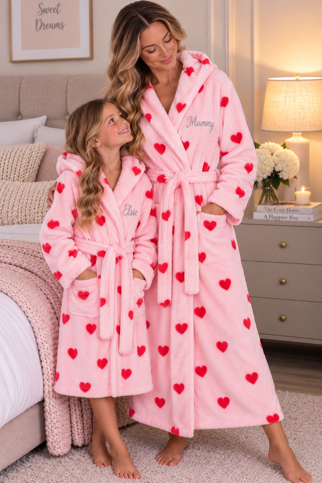 Pre-Order - Personalised Heart Design Maxi Dressing gown