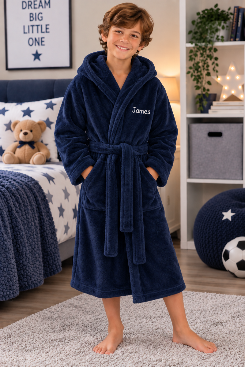 Personalised Hooded Dressing Gown – Boys