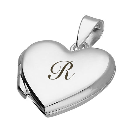 personalised heart locket necklace | engraved heart locket necklace for women | sterling silver personalised heart necklace