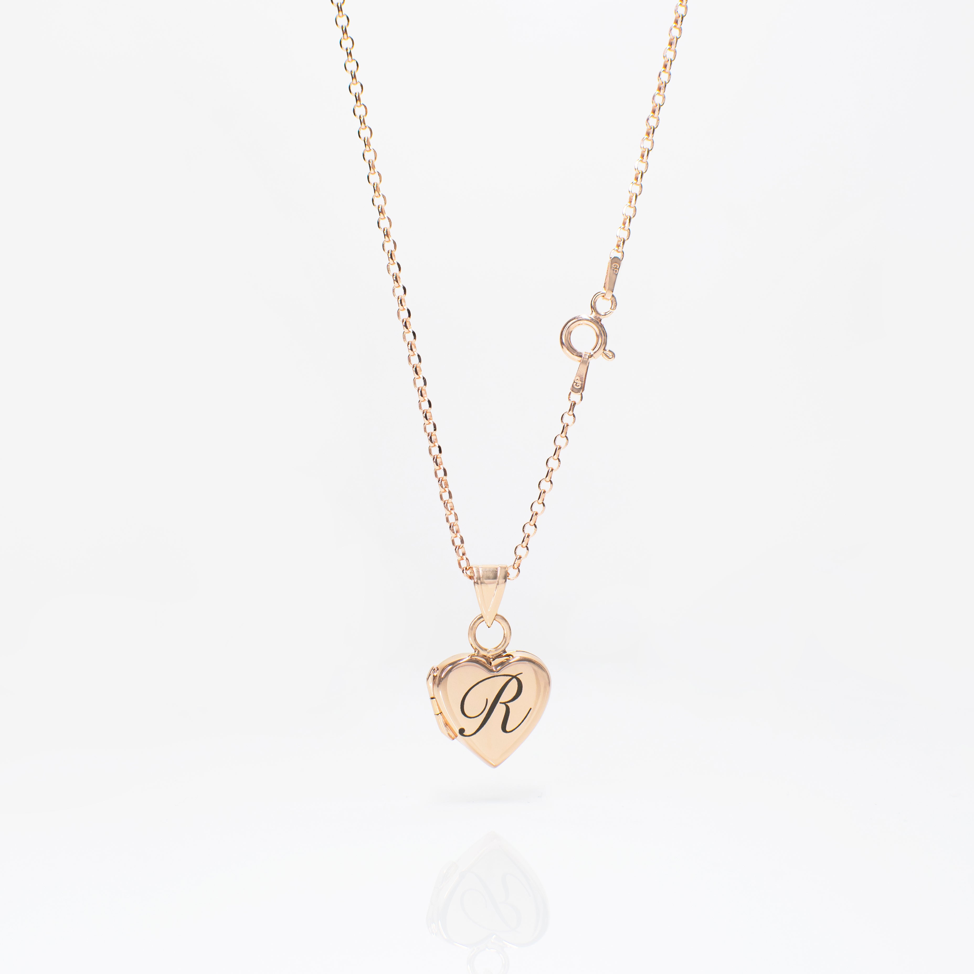 Womens heart shaped locket personalised necklaces