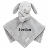 baby personalised big initial bunny comforter | personalised bunny comforter with initial | embroidered bunny comfort blanket | custom initial baby bunny comforter
