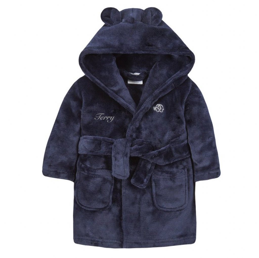 Baby hooded personalised dressing gown