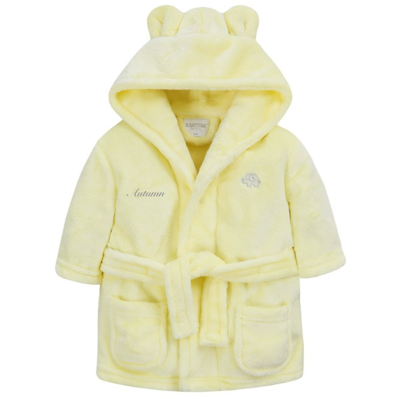 Babies hooded personalised dressing gowns