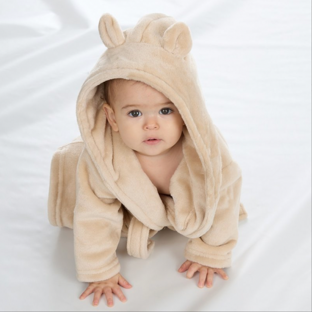Babies hooded personalised dressing gowns