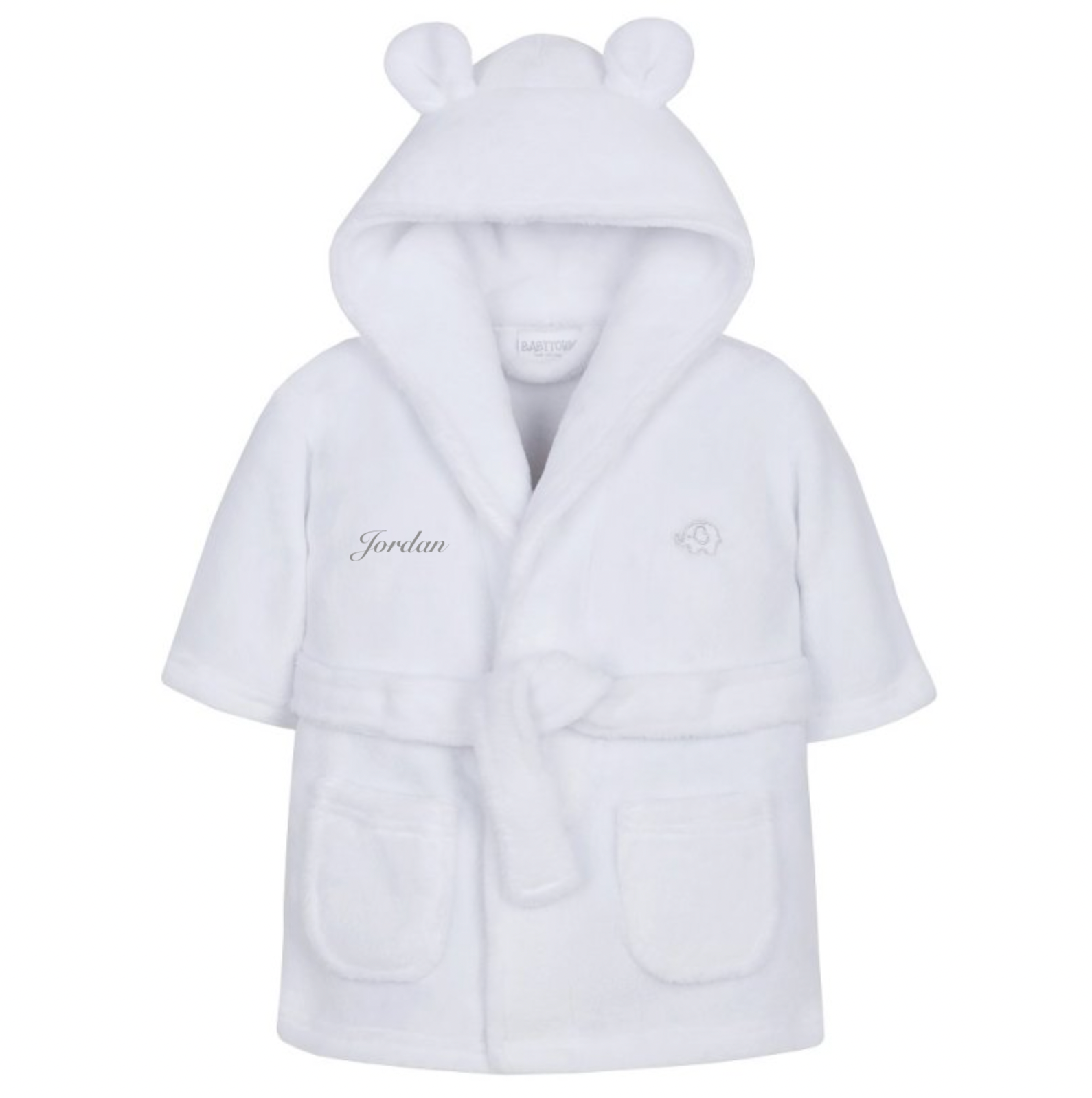 Baby hooded personalised dressing gown