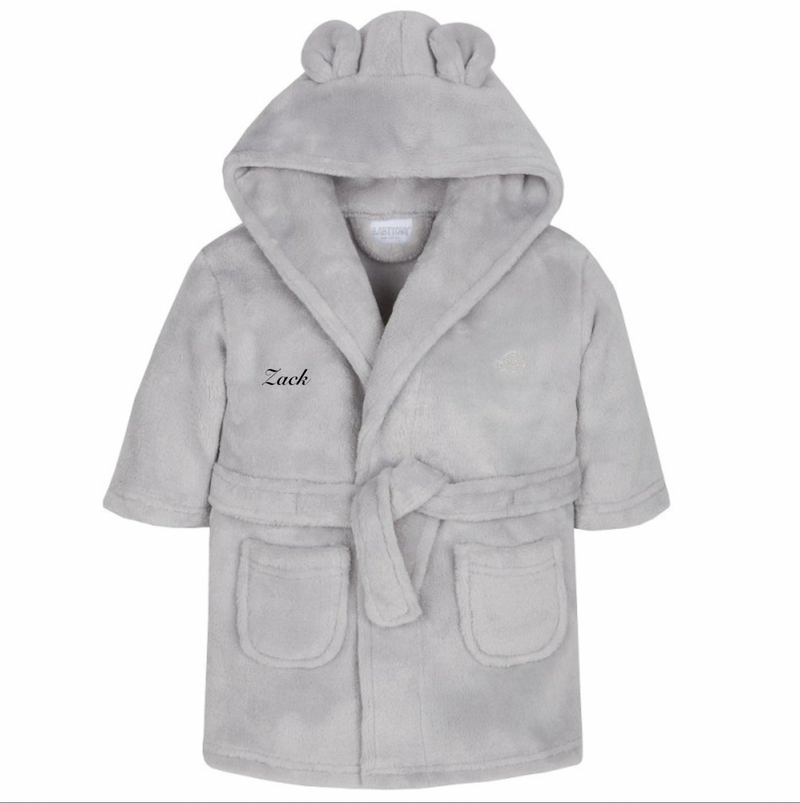 Babies hooded personalised dressing gowns