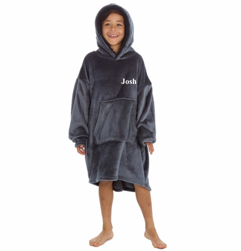 kids personalised oversized hoodie | unisex plush oversized hoodie for kids | personalised borg lined hoodie | embroidered oversized hoodie for children