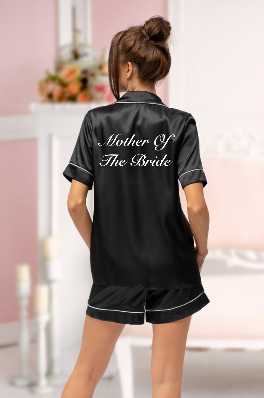 personalised bridal satin short pyjama set | personalised bridal satin pyjamas bride (change according to colour image)