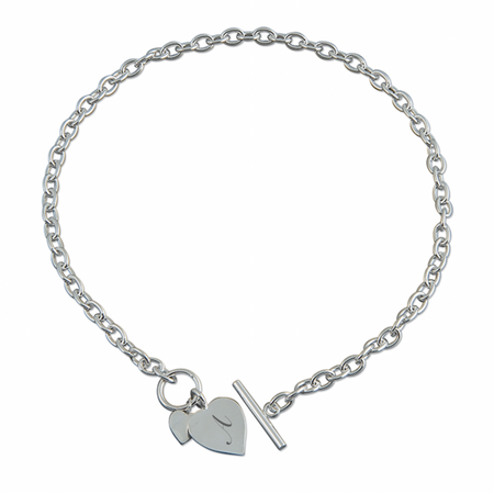 personalised double heart pendant necklace | engraved double heart sterling silver necklace | personalised heart necklace for women