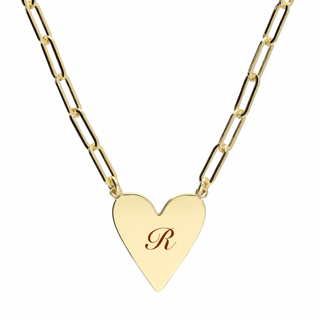 Womens chain heart pendant personalised necklace