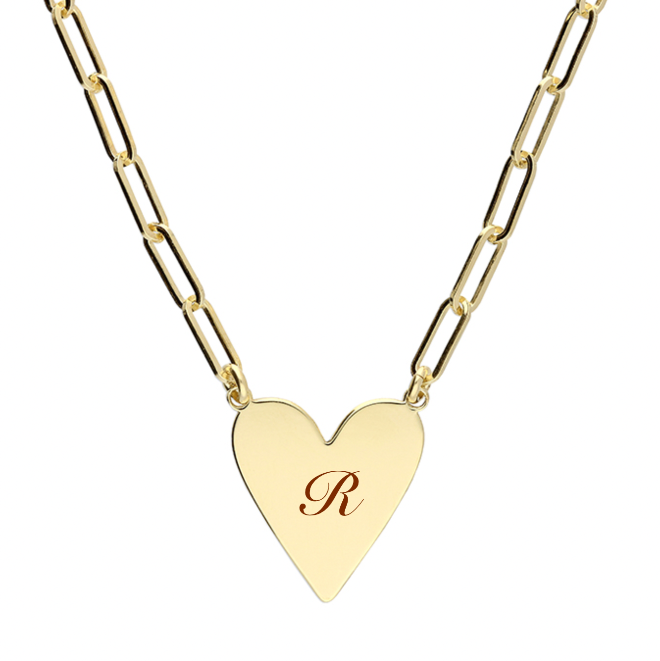 Womens chain heart pendant personalised necklace