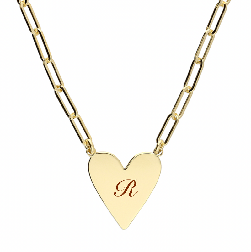 personalised heart pendant necklace | engraved heart necklace for women | sterling silver personalised heart pendant