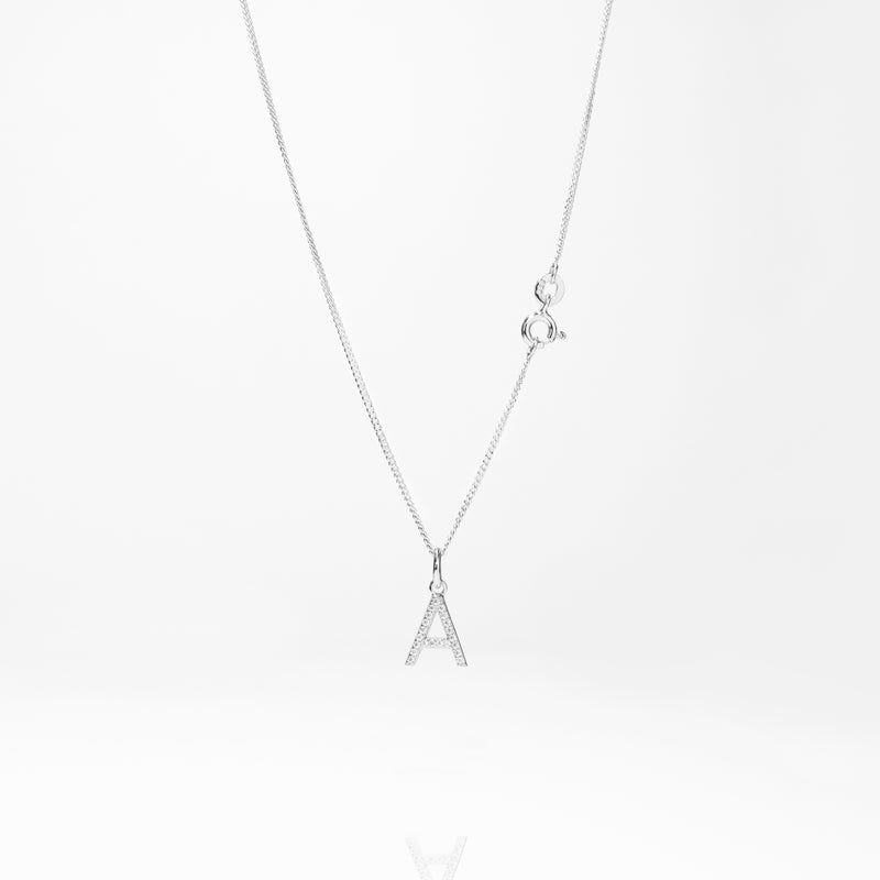 personalised initial necklace | sterling silver initial necklace | engraved initial necklace for women | personalised letter necklace