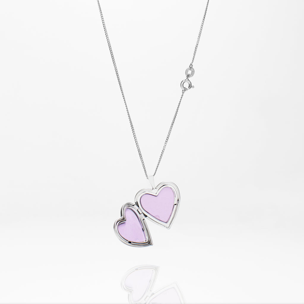 Womens heart shaped locket personalised necklaces