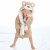 kids personalised teddy bear borg dressing gown | unisex teddy bear hooded dressing gown | personalised borg robe for kids | embroidered teddy bear dressing gown