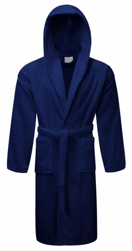 personalised men's hooded terry towelling dressing gown | personalised cotton towelling robe for men | men's personalised hooded bathrobe