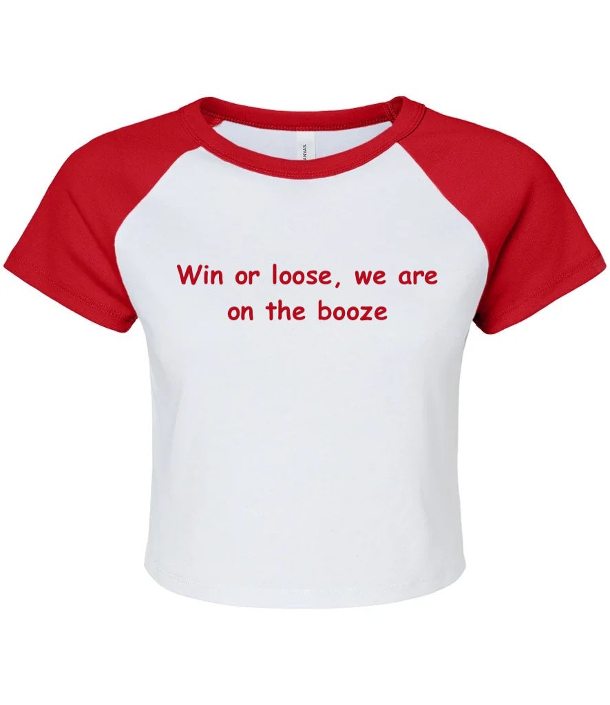 Ladies World Cup Slogan Raglan Crop Tops