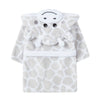 baby personalised giraffe hooded dressing gown | personalised giraffe dressing gown for baby | embroidered giraffe baby robe | unisex giraffe hooded bathrobe