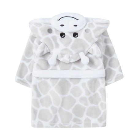 baby personalised giraffe hooded dressing gown | personalised giraffe dressing gown for baby | embroidered giraffe baby robe | unisex giraffe hooded bathrobe